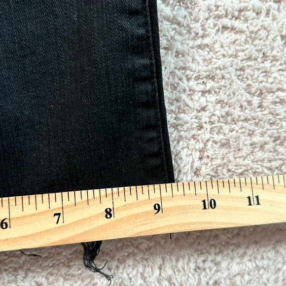 Mother The Weekender Fray Flare Jeans Black Distressed Size 25 Boho Hippie Lux - Picture 13 of 14